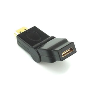 Adapter, przejściówka: mini HDMI (gniazdo) do HDMI (wtyk) – kątowy 180 stopni, regulowany